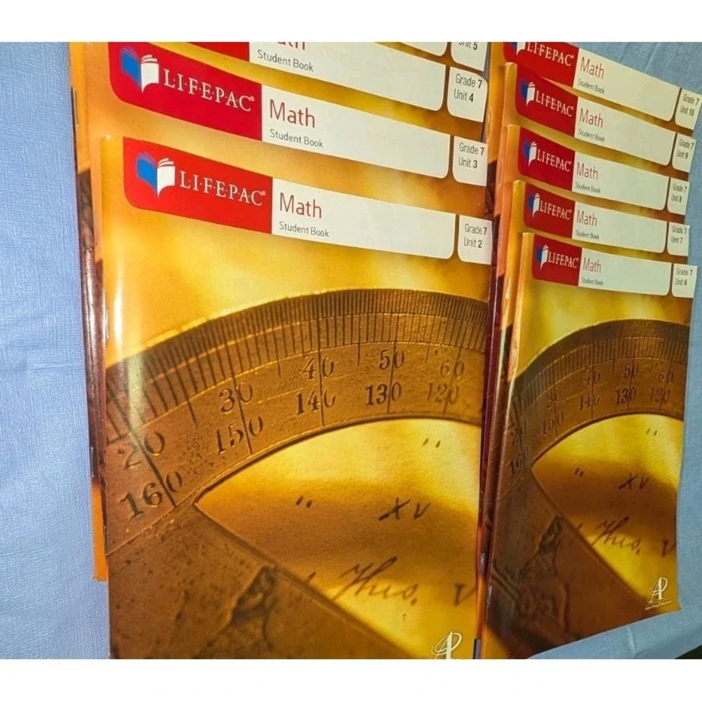 Lifepac Grade 7 Math Student Books‎ Unit 2-10 Only. New, Never Used, Homeschool